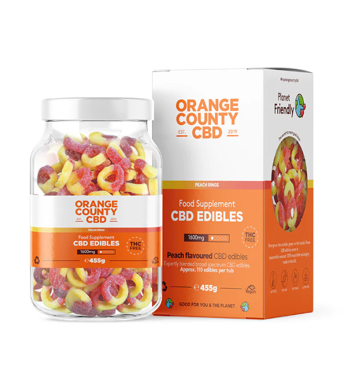 Orange County CBD Fizzy Peach Rings - 1600mg