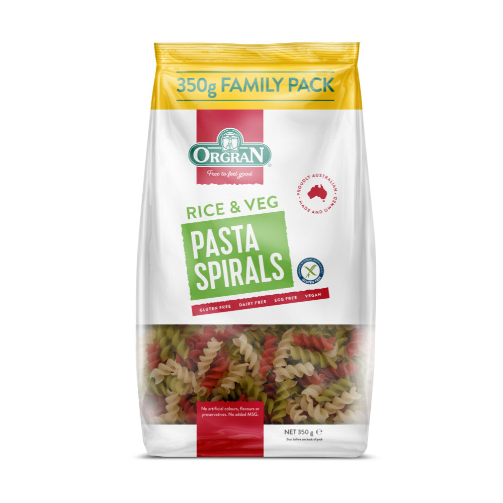 Orgran Vegetable Rice Pasta Spirals 350g