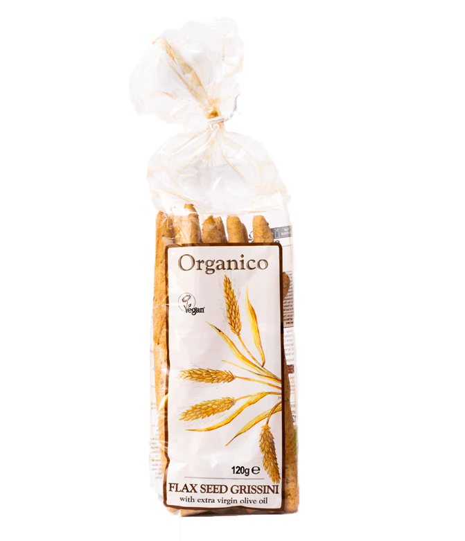 Organico Flaxseed Grissini Breadsticks 120g - Pack of 2