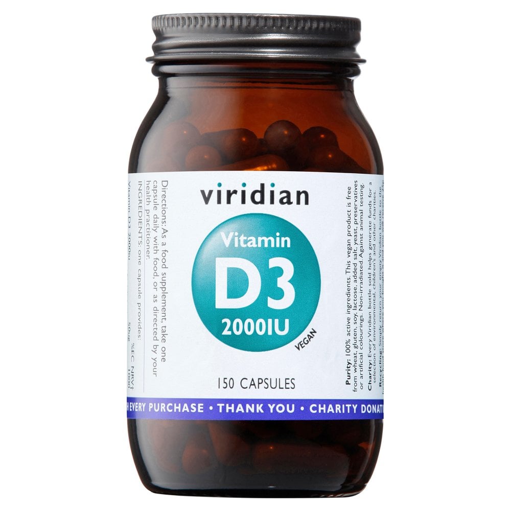 Viridian Vitamin D3 2000iu 150 Capsules