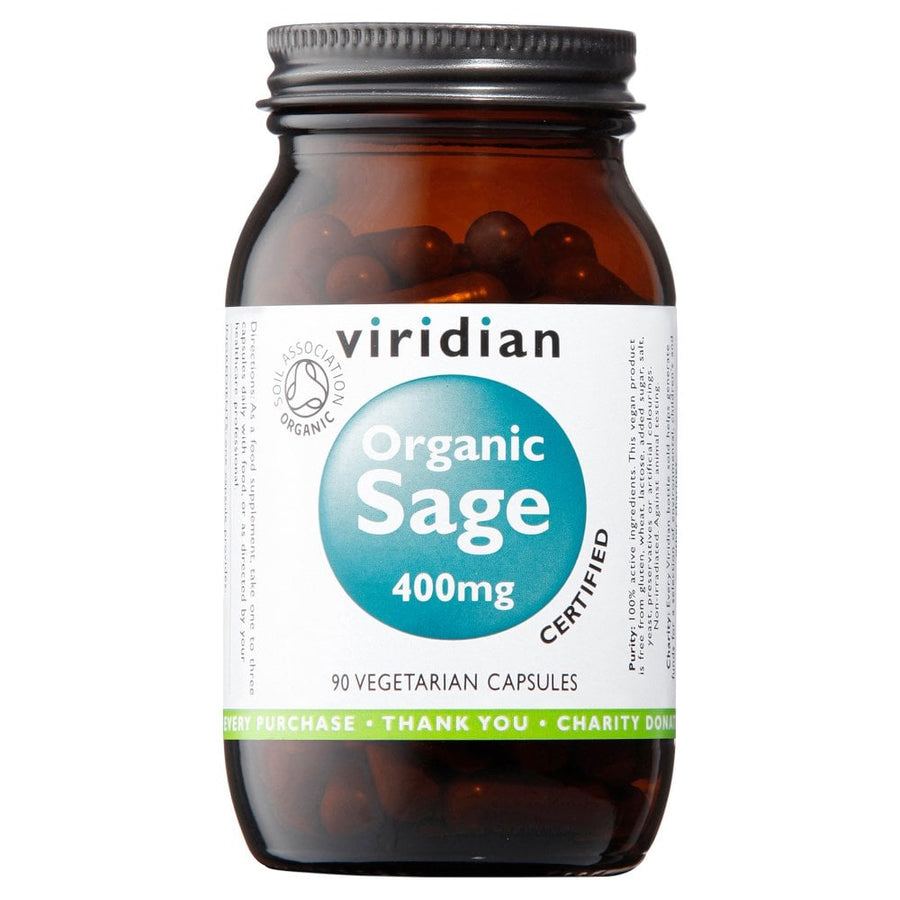 Viridian Organic Sage Leaf 400mg 90 Capsules