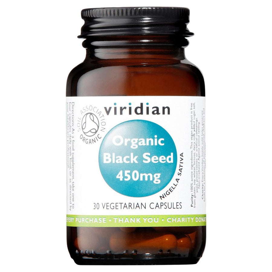 Viridian Organic Black Seed 450mg 30 Capsules