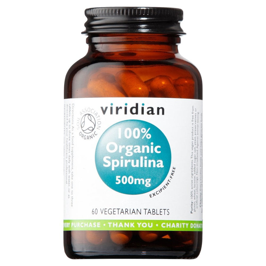 Viridian 100% Organic Spirulina 500mg 60 Tablets