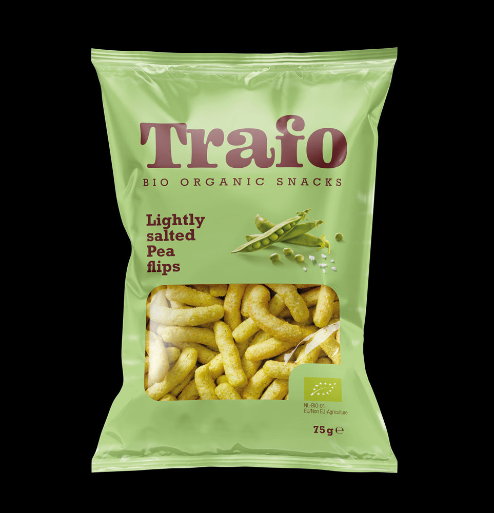 Trafo Organic Lightly Salted Pea Flips 75g - Pack of 6