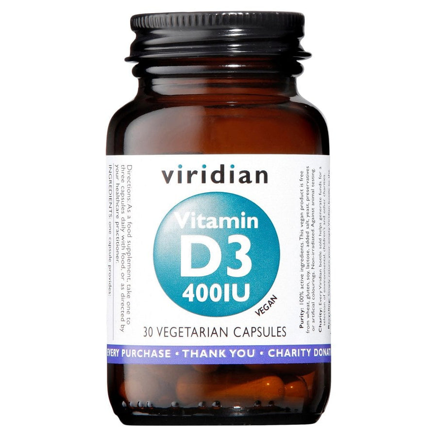 Viridian Vitamin D3 400iu 30 Capsules