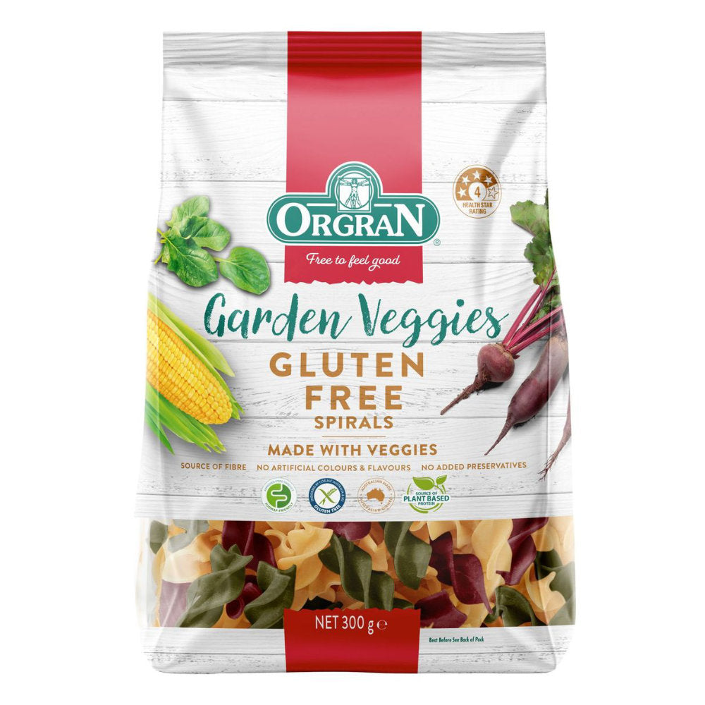 Orgran Gluten Free Garden Veggies Pasta Spirals 350g