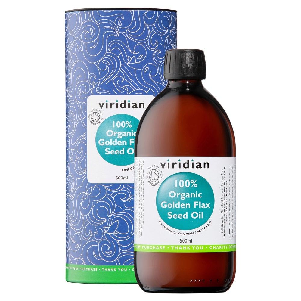 Viridian 100% Organic Golden Flax Seed Oil 500ml