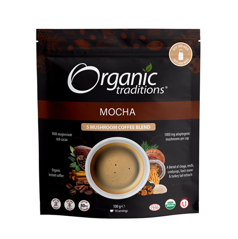 Organic Traditions Mocha 5 Mushroom Coffee Blend 140g
