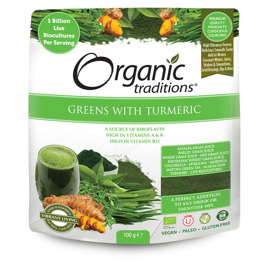 Organic Traditions Super Greens Blend with Turmeric 100g