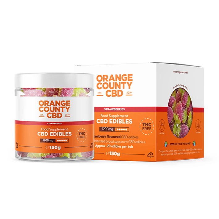 Orange County CBD Small 1200mg Strawberry Gummies