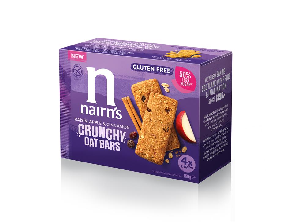 Nairn's Raisin Apple & Cinnamon Crunchy Oat Bars 160g