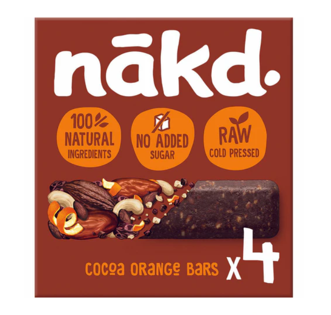 Nakd Cocoa Orange Bar 35g - Pack of 4