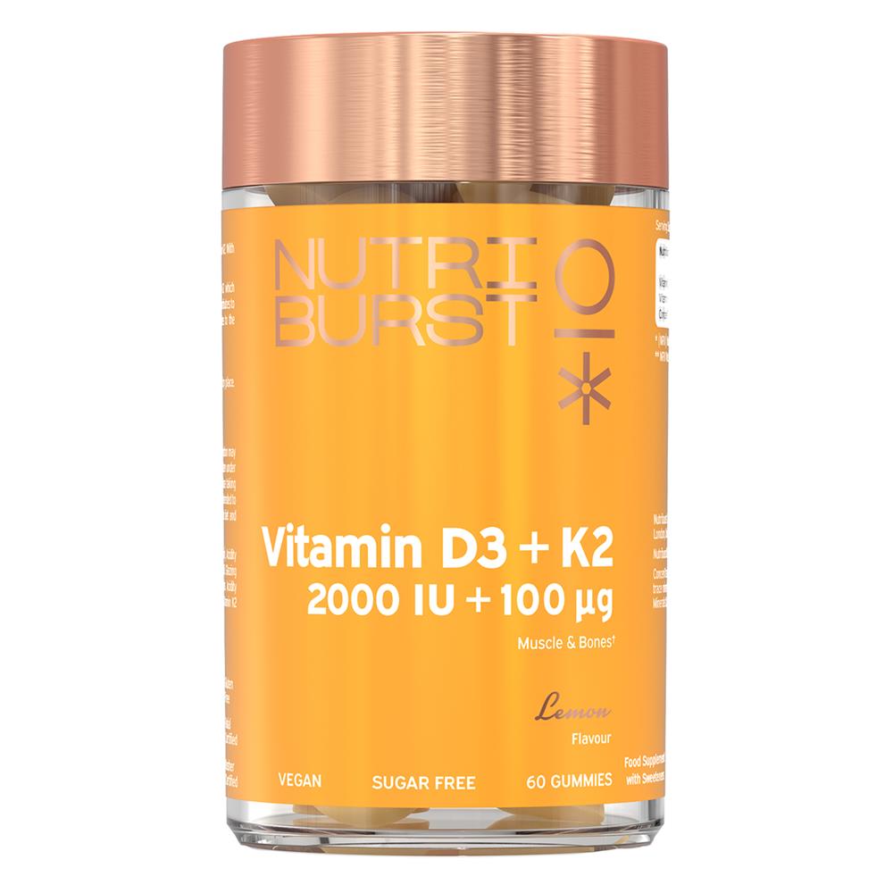 Nutriburst Vitamin D3 + K2 2000iu - 60 Lemon Gummies