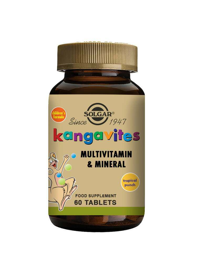 Solgar Kangavites Tropical Punch Complete Multivitamin and Mineral Formula Chewable 60 Tablets