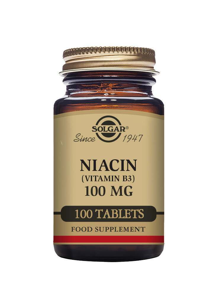 Solgar Niacin (Vitamin B3) 100 mg Tablets - Pack of 100