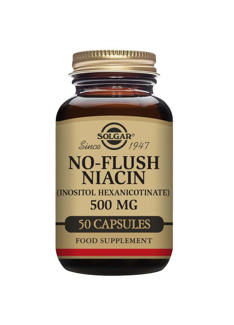 Solgar No Flush Niacin 500 mg Vegetable Capsules - Pack of 50