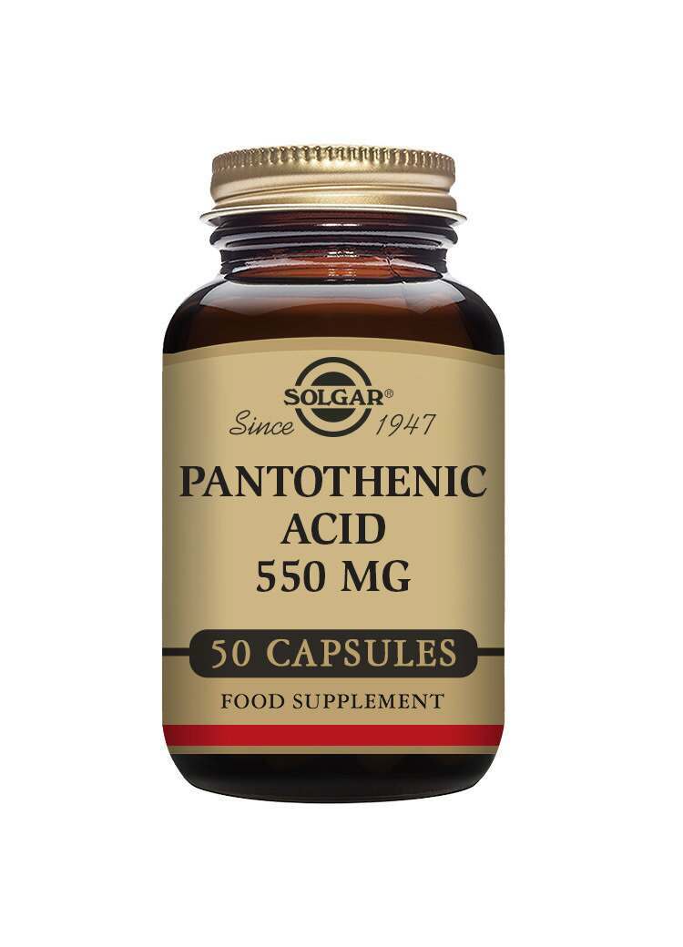 Solgar Pantothenic Acid 550 mg Vegetable Capsules - Pack of 50