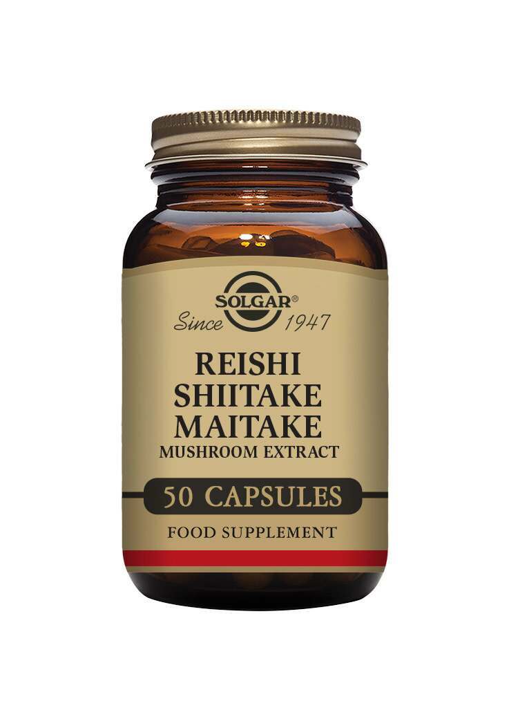 Solgar Reishi Shiitake Maitake Mushroom Extract Vegetable Capsules - Pack of 50