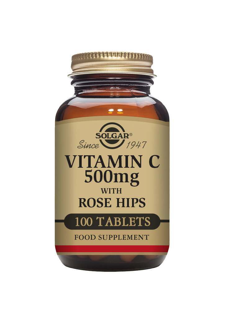 Solgar Vitamin C 500 mg with Rose Hips 100 Tablets