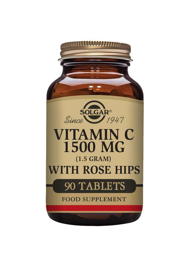 Solgar Vitamin C 1500 mg (1.5 grams) with Rose Hips 90 Tablets