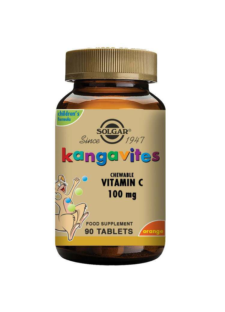 Solgar Kangavites Natural Orange Burst Vitamin C 100 mg Chewable 90 Tablets