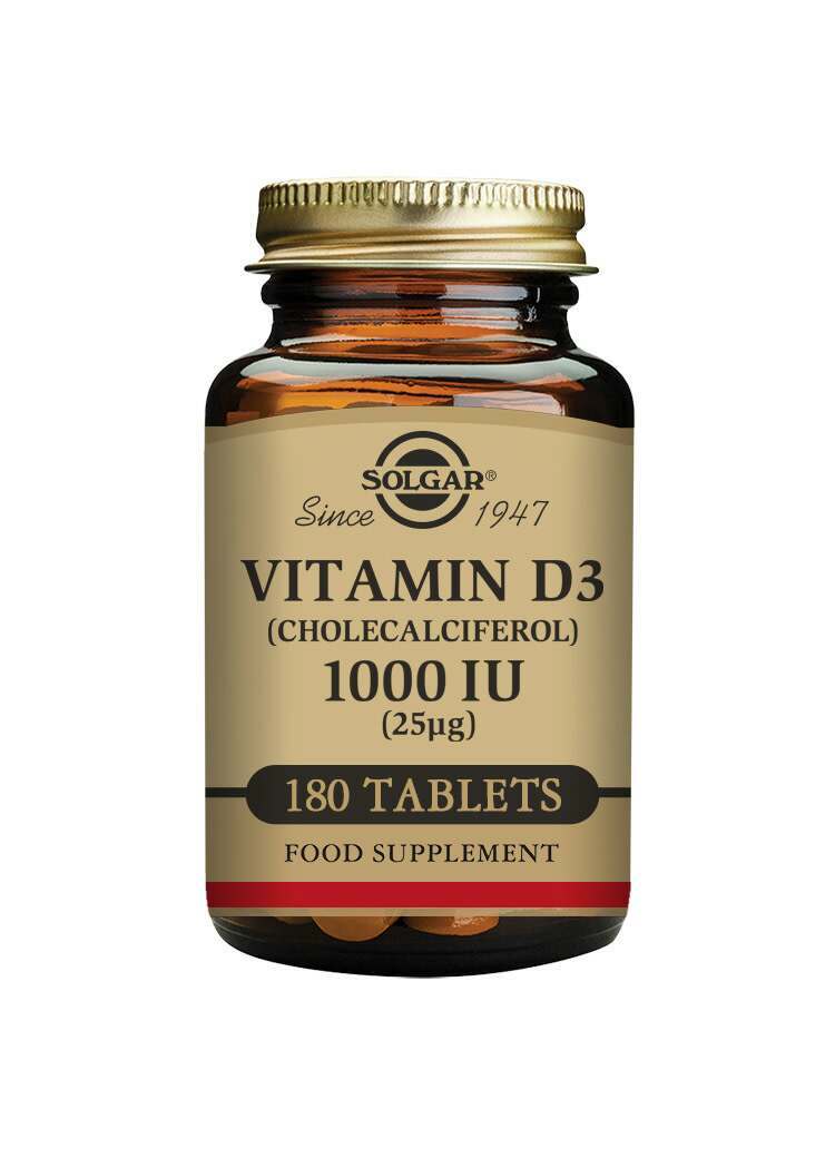 Solgar Vitamin D3 (Cholecalciferol) 1000 IU (25 Âµg) 180 Tablets