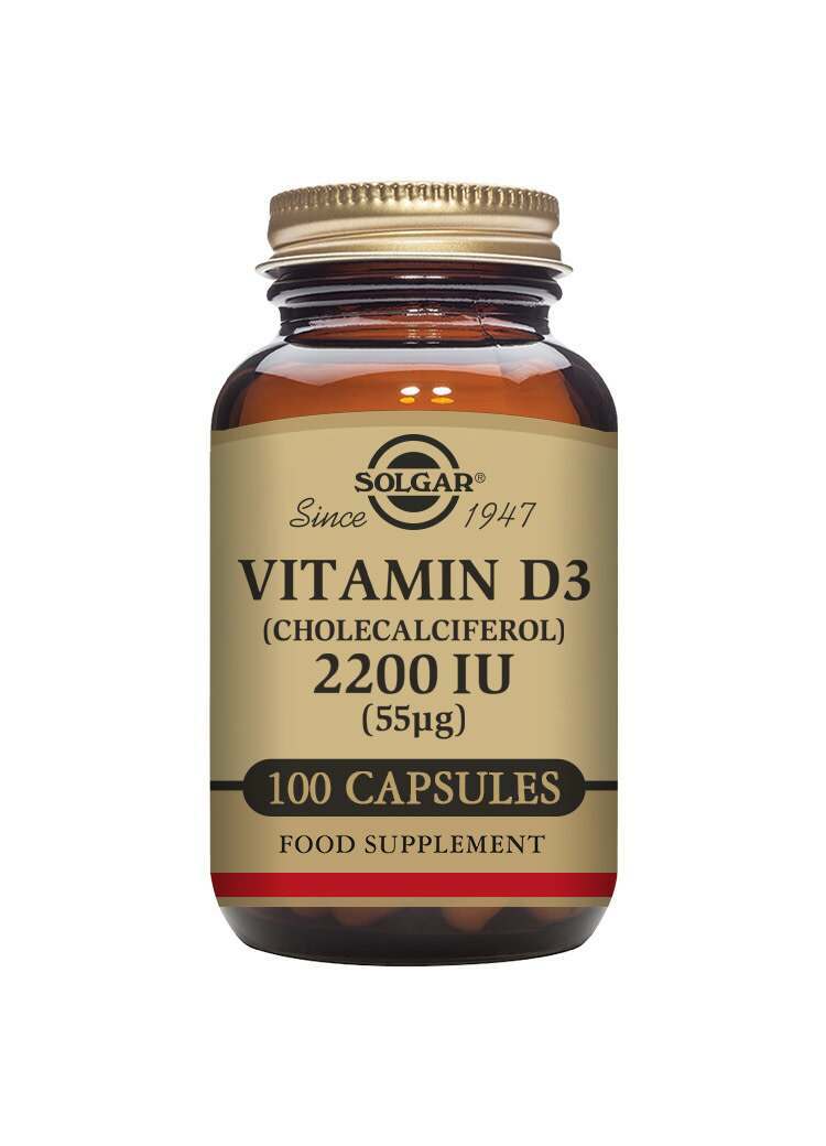 Solgar Vitamin D3 (Cholecalciferol) 2200IU (55 Âµg) Vegetable 100 Capsules