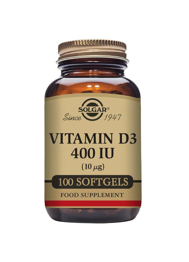 Solgar Vitamin D3 400 IU (10 Î¼g) Softgels - Pack of 100