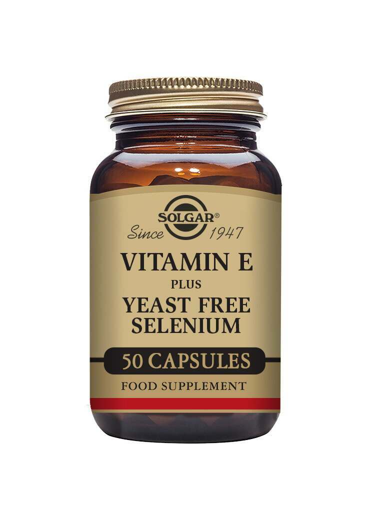 Solgar Vitamin E with Yeast Free Selenium Vegetable Capsules - Pack of 50