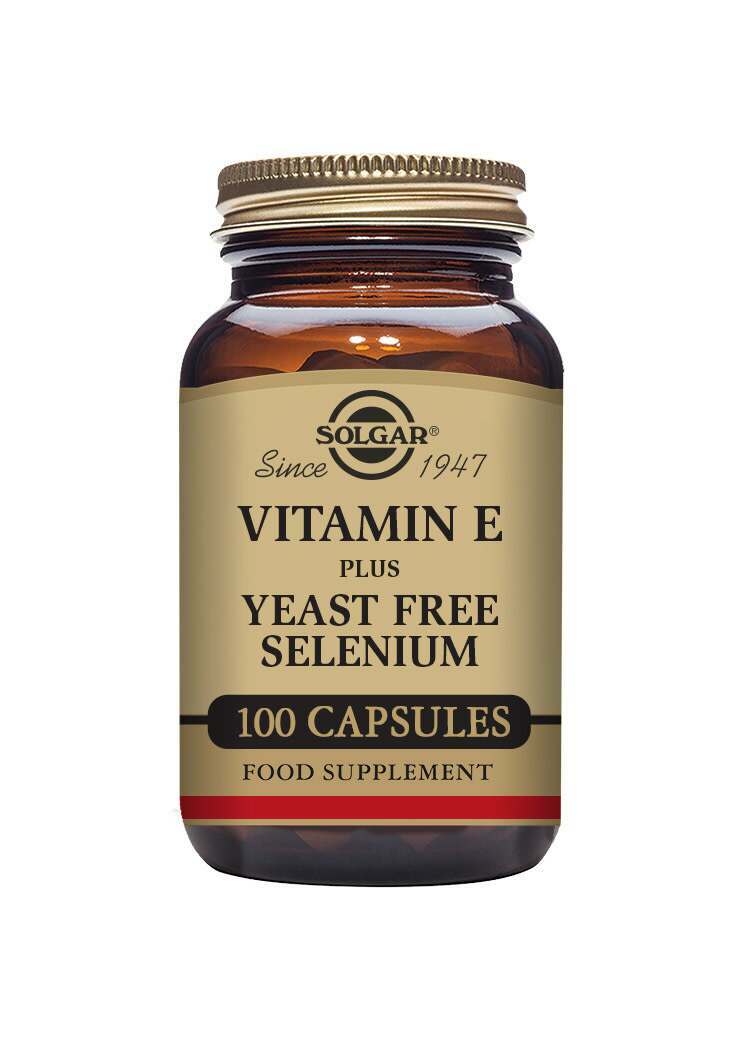 Solgar Vitamin E with Yeast Free Selenium Vegetable Capsules - Pack of 100