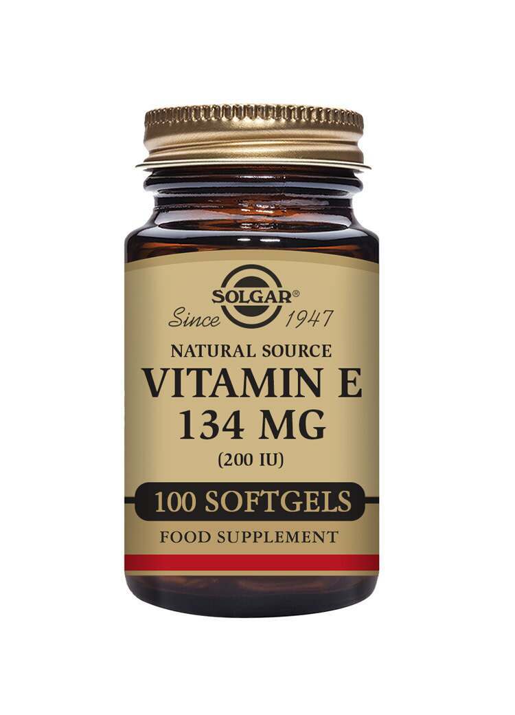Solgar Natural Source Vitamin E 134 mg (200 IU) Vegetable Softgels - Pack of 100