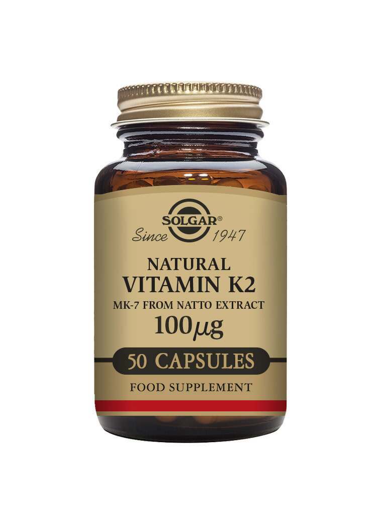 Solgar Natural Vitamin K2 (MK-7) 100 Âµg Vegetable 50 Capsules