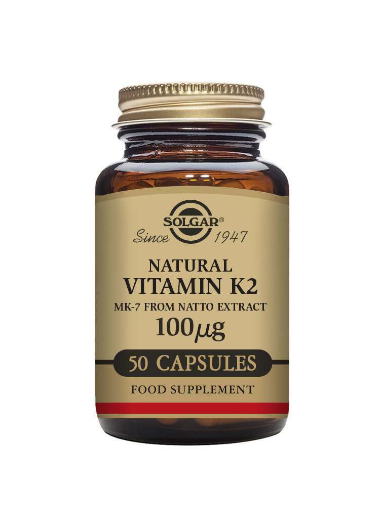 Solgar Natural Vitamin K2 (MK-7) 100 Âµg Vegetable 50 Capsules