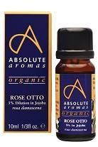 Absolute Aromas Organic Rose Otto 3% Dilution In Organic Jojoba 10ml