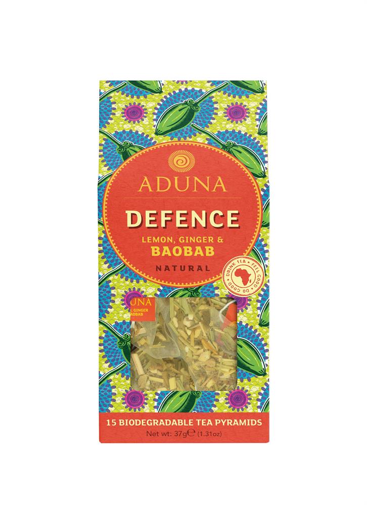 FREE Aduna Defence Super-Tea Lemon Ginger & Baobab (15 Pyramids)
