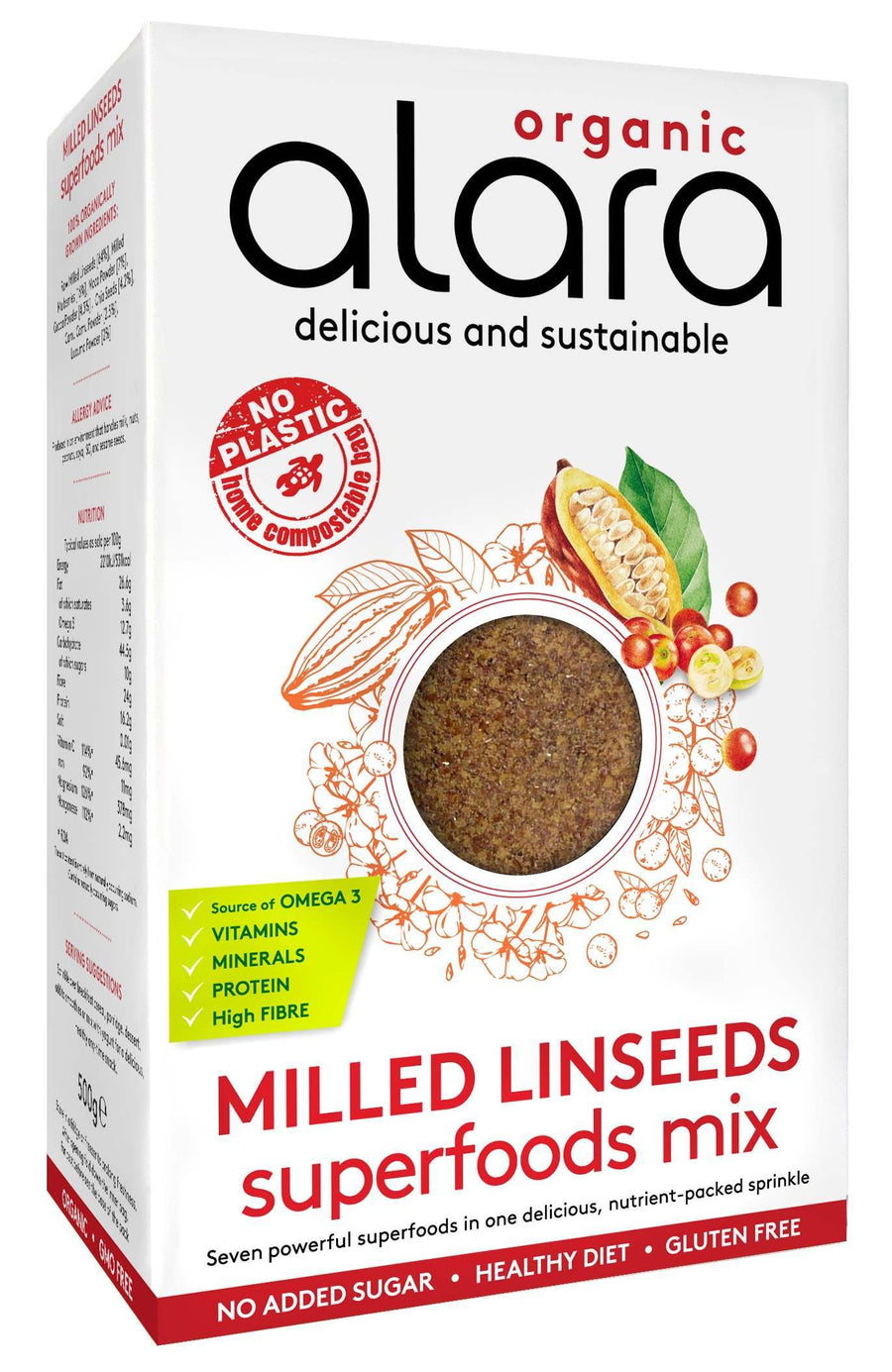 Alara Organic Milled Linseed Superfoods Mix 400g