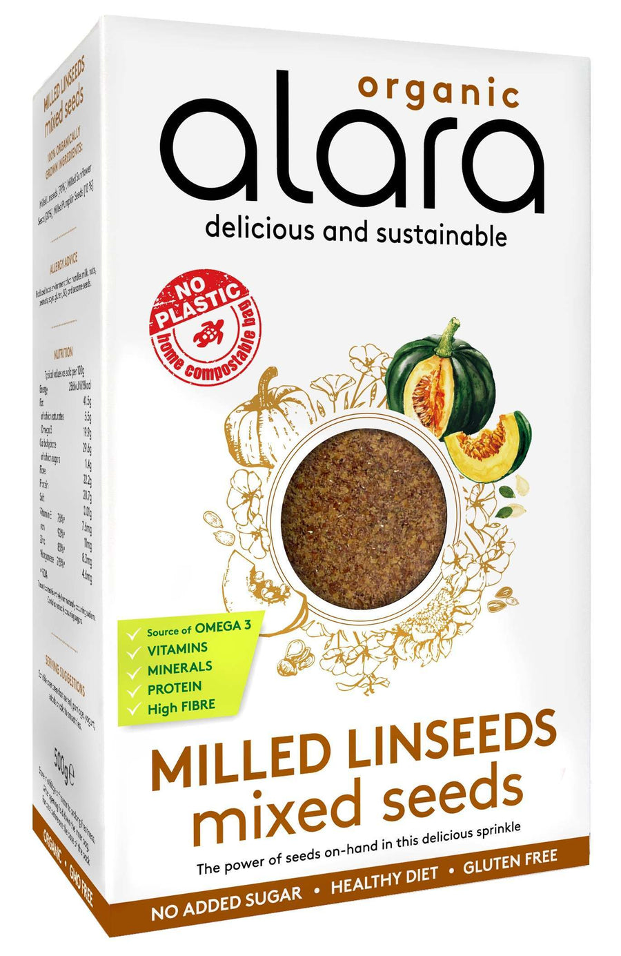 Alara Organic Milled Linseeds Mixed Seeds 500g