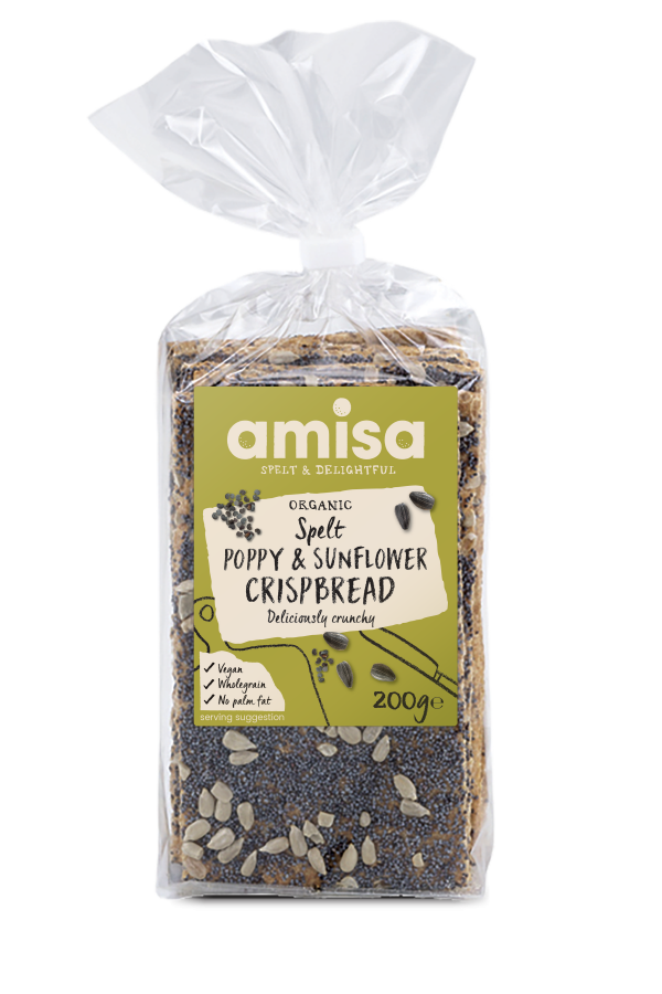 Amisa Organic Spelt Poppy & Sunflower Seed Crispbread 200g