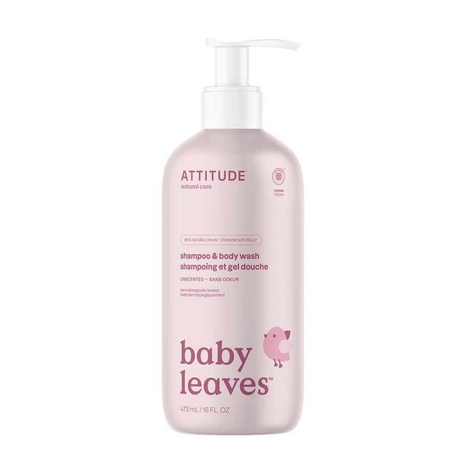 Baby Leaves - 2in1 Shampoo & Body Wash - Unscented - 473 mL