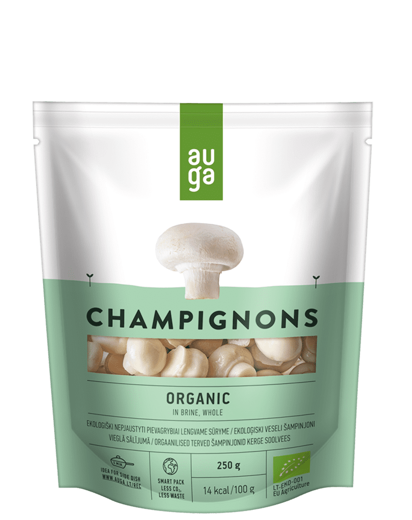 Auga Whole Organic Mushrooms in Brine 250g