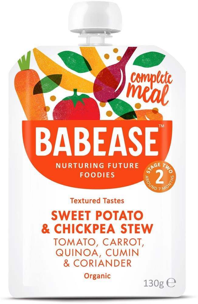 Babease Organic Sweet Potato & Chickpea Stew 130g - Stage 2 - Box of 6