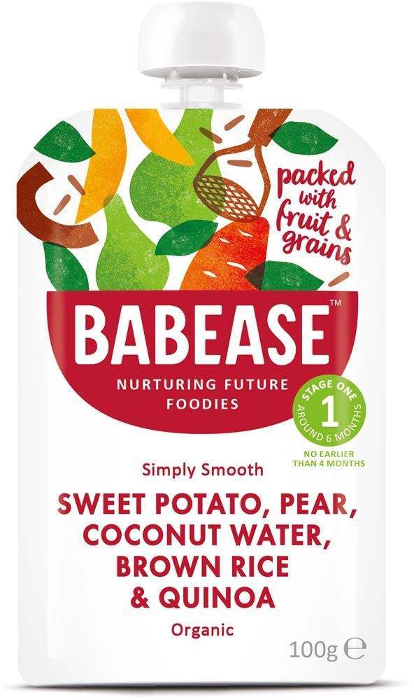 Babease Organic Sweet Potato & Pear 100g - Stage 1 - Box of 8