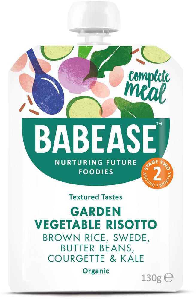 Babease Organic Garden Vegetable Risotto 130g -Stage 2 - Box of 6