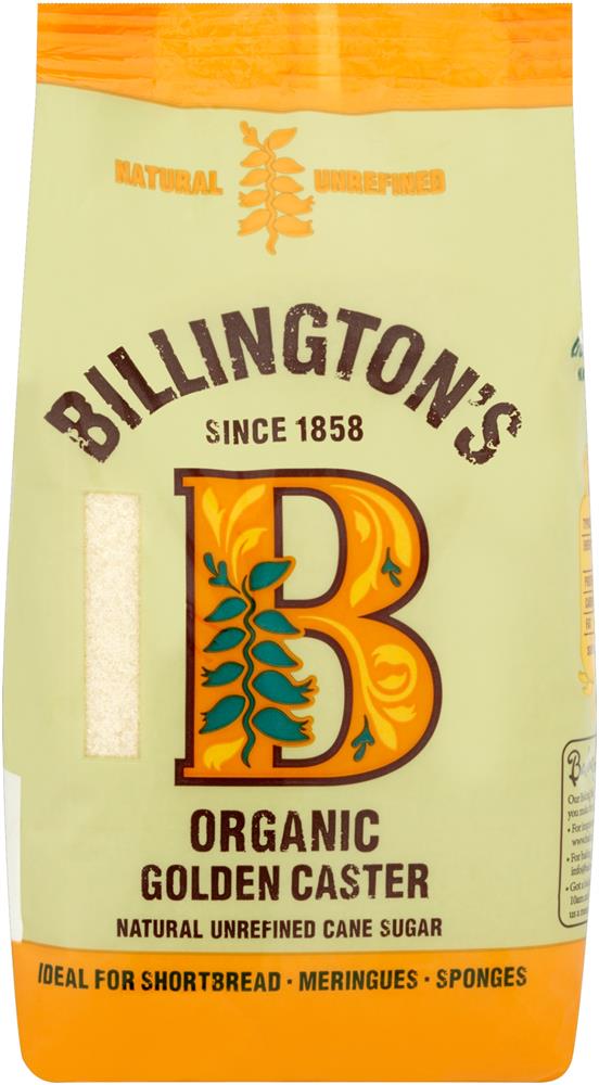 Billington's Organic Golden Caster Sugar 500g - Pack of 2