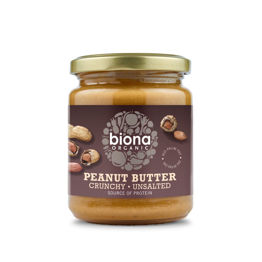 Biona Organic Crunchy Unsalted Peanut Butter 250g