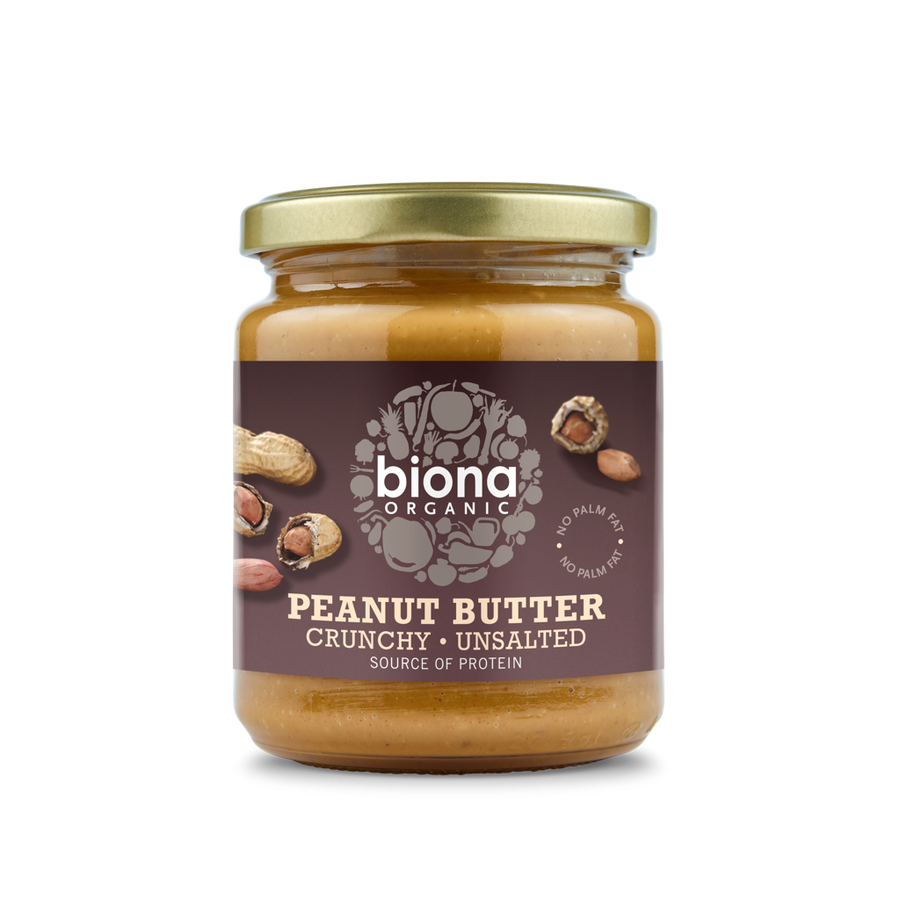 Biona Organic Crunchy Unsalted Peanut Butter 250g