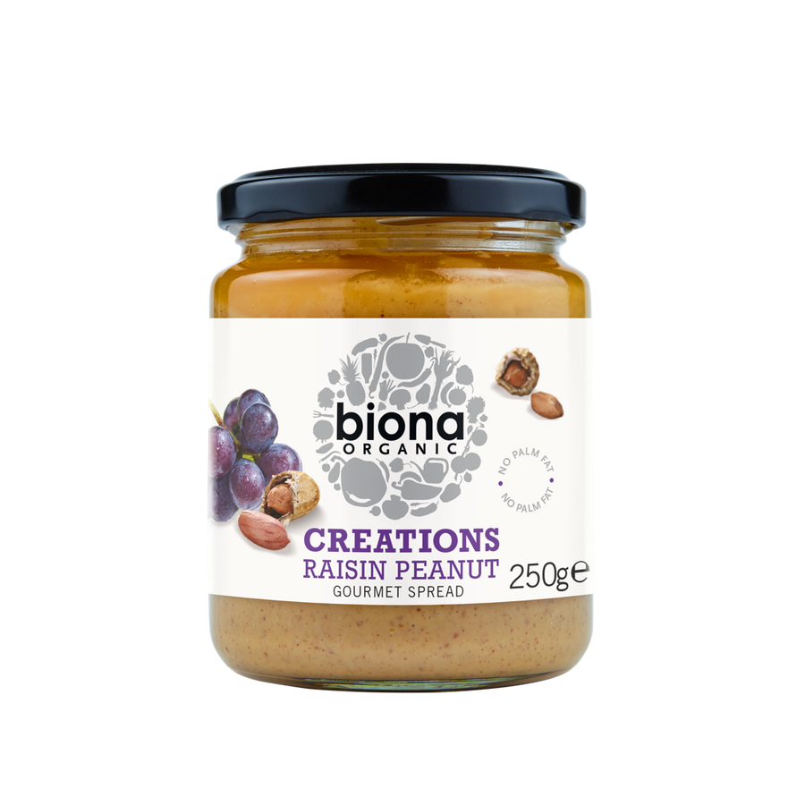 Biona Organic Creations Raisin Peanut Gourmet Spread 250g