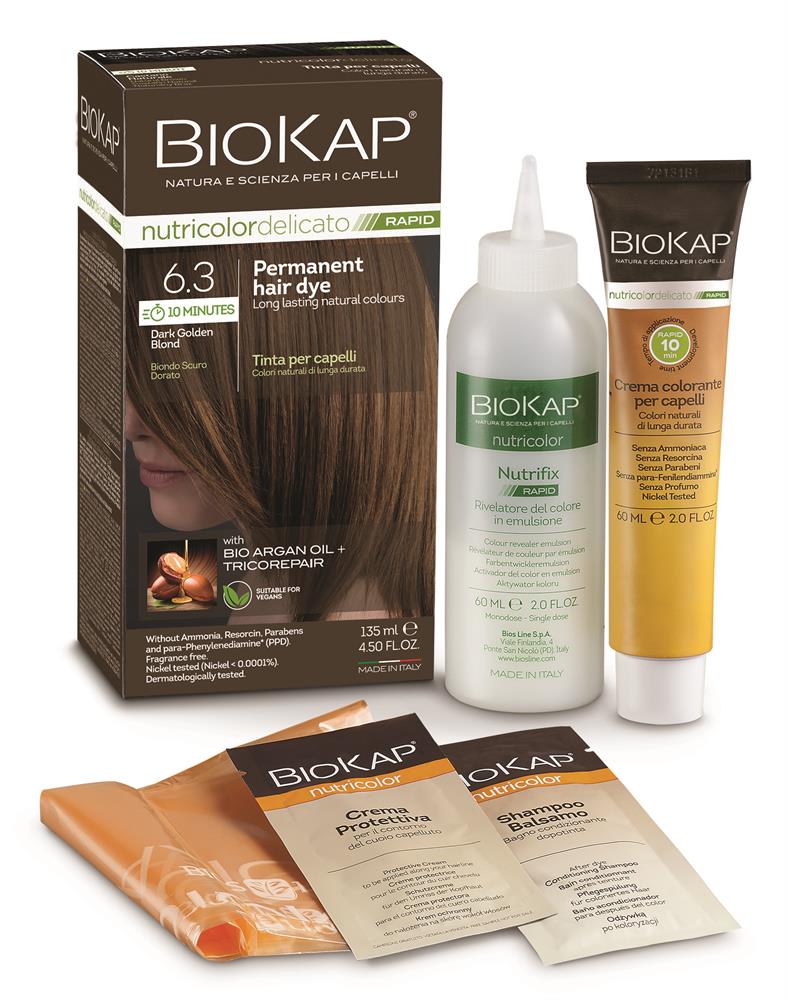 BIOKAP Dark Golden Blond 6.3 Rapid Hair Dye 135ml