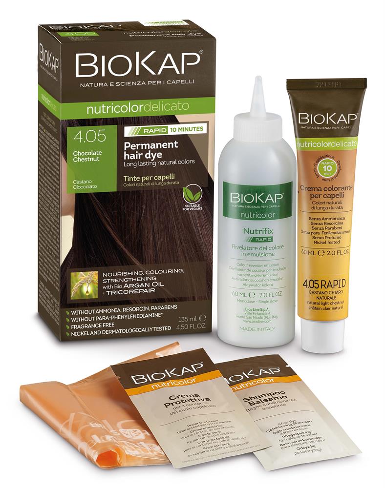 BIOKAP Chocolate Chestnut 4.05 Rapid Hair Dye 135ml