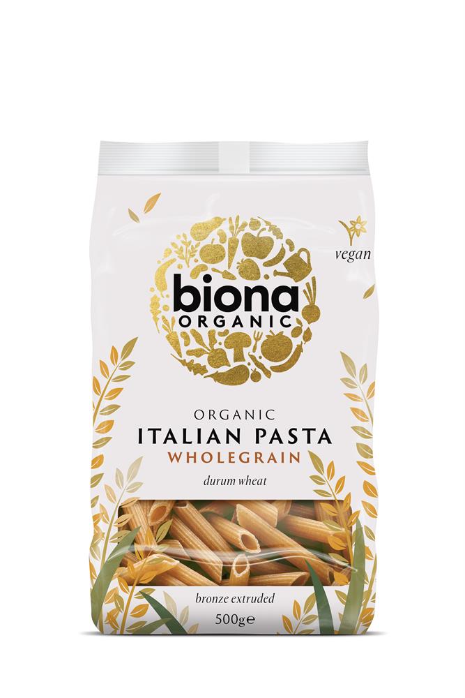 Biona Organic Wholegrain Wheat Pasta Penne 500g